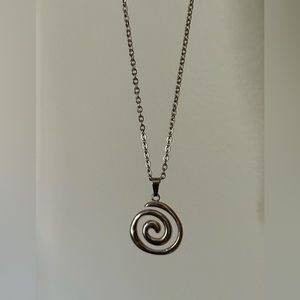Spiral Pendant Chain Necklace Vortex Swirl Women Men Goth Grunge Aesthetic Punk